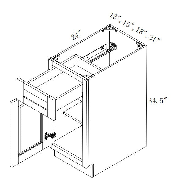 B21: Oak Shaker Standard Base Cabinet 1D