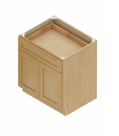 B30 : Oak Shaker 30" 1 Drawer 2 Doors  Standard Base Cabinet
