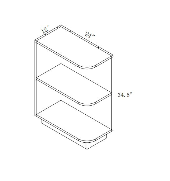 BES1230K: Oak Shaker Base End Shelf Cabinet 12