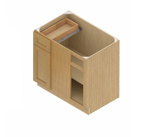 BLB36/39: Oak Shaker Base Blind Comer 36"W*24"D*34-1/2"H-1D-1DRA-1S