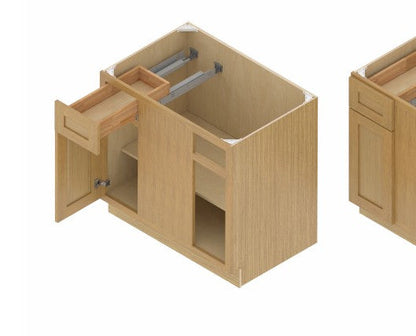 BLB42/45: Oak Shaker Base Blind Comer 42"W*24"D*34-1/2"H-1D-1DRA-1S