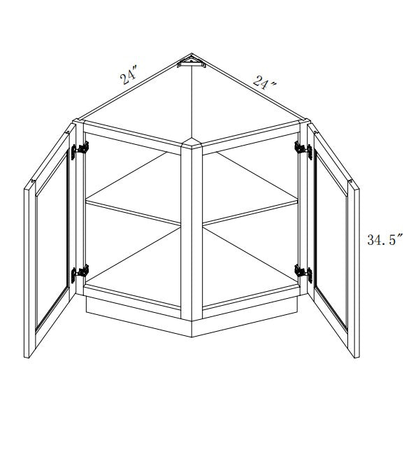 BRA24: Oak Shaker Angle Base End Cabinet 24