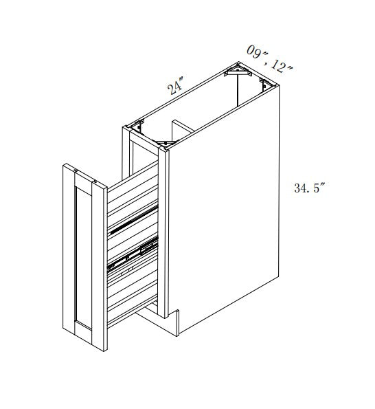 BSR09: Oak Shaker Base Spice Pull Out 9