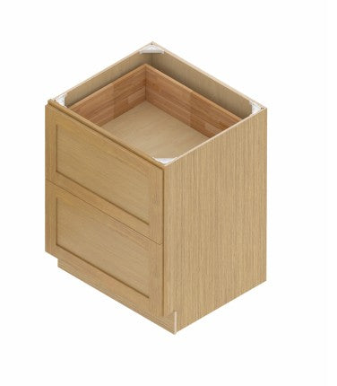DB36-2: Oak Shaker 36"  2 Drawers   Standard Base Cabinet