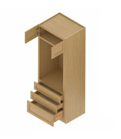 OC339424: Oak Shaker Oven Cabinet 33"W*94"H*24"D-2D-3DRA