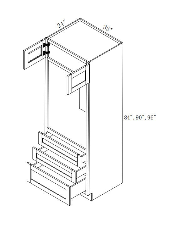 OC339024: Oak Shaker Oven Cabinet 33