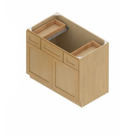VCSB4221: Oak Shaker Vanity Drawers Combination Sink Base Cabinet  42"W*21D*34-1/2"H-2D