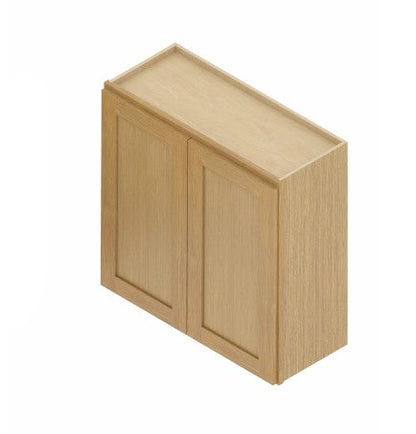W3030:  Oak Shaker Wall 30"W*30"H*12"D-2D-2S