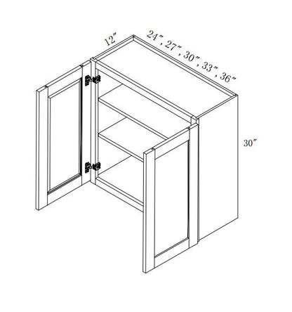 W3630 : Oak Shaker Wall 36"W*30"H*12"D-2D-2S