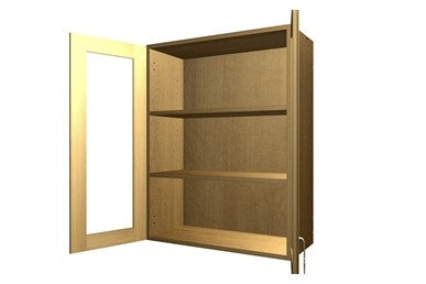 W3630/GD:  Oak Shaker Wall 36"W*30"H*12"D-2D-2S/ Glass Door