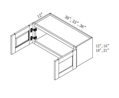 W3021: Oak Shaker Wall 30"W*21"H*12"D-2D