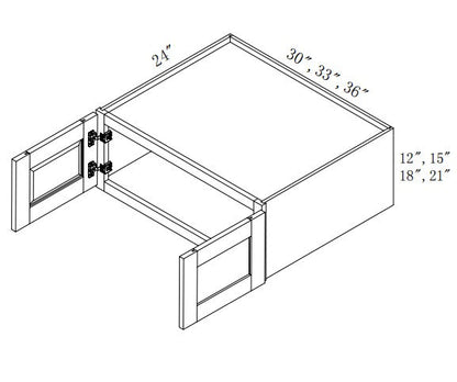 W362124:  Oak Shaker Wall 36"W*21"H*24"D-2D