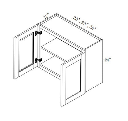 W3024: Oak Shaker Wall 30"W*24"H*12"D-2D-1S