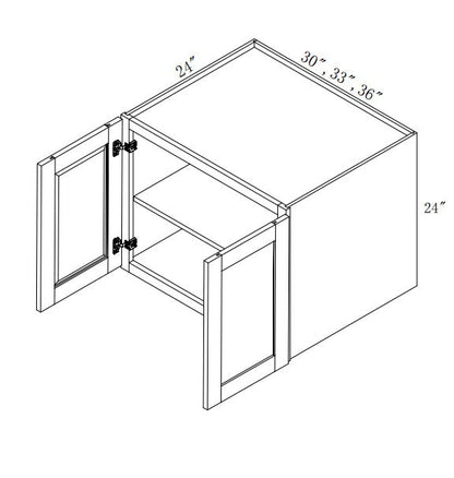 W302424: Oak Shaker Wall 30"W*24"H*24"D-2D-1S