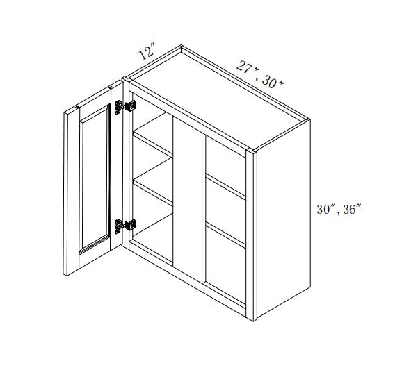 WBC2730: Oak Shaker Wall Blind Cabinets 27