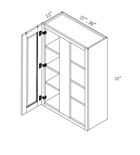 WBC2740/2742: Oak Shaker Wall Blind Cabinets 27