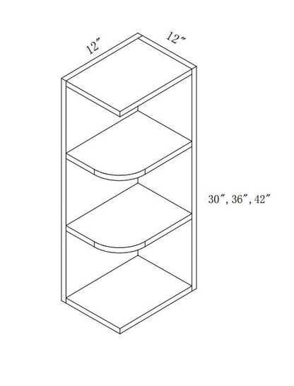 WES1230K: Wall End With Open Shelf 12"W*30"H*12"D-2s