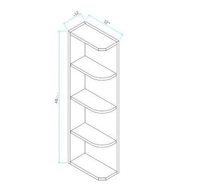 WES1240K: Wall End With Open Shelf 12"W*40"H*12"D-3s
