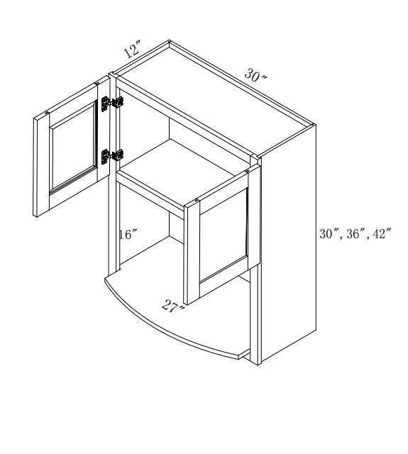 WMC304012: Oak Shaker Wall Microwave 30"W*40"H*12"D